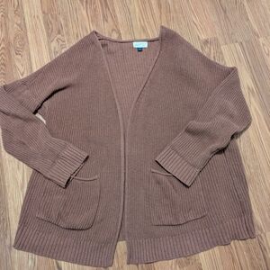Universal Thread Women's Brown Open-Front Sweater